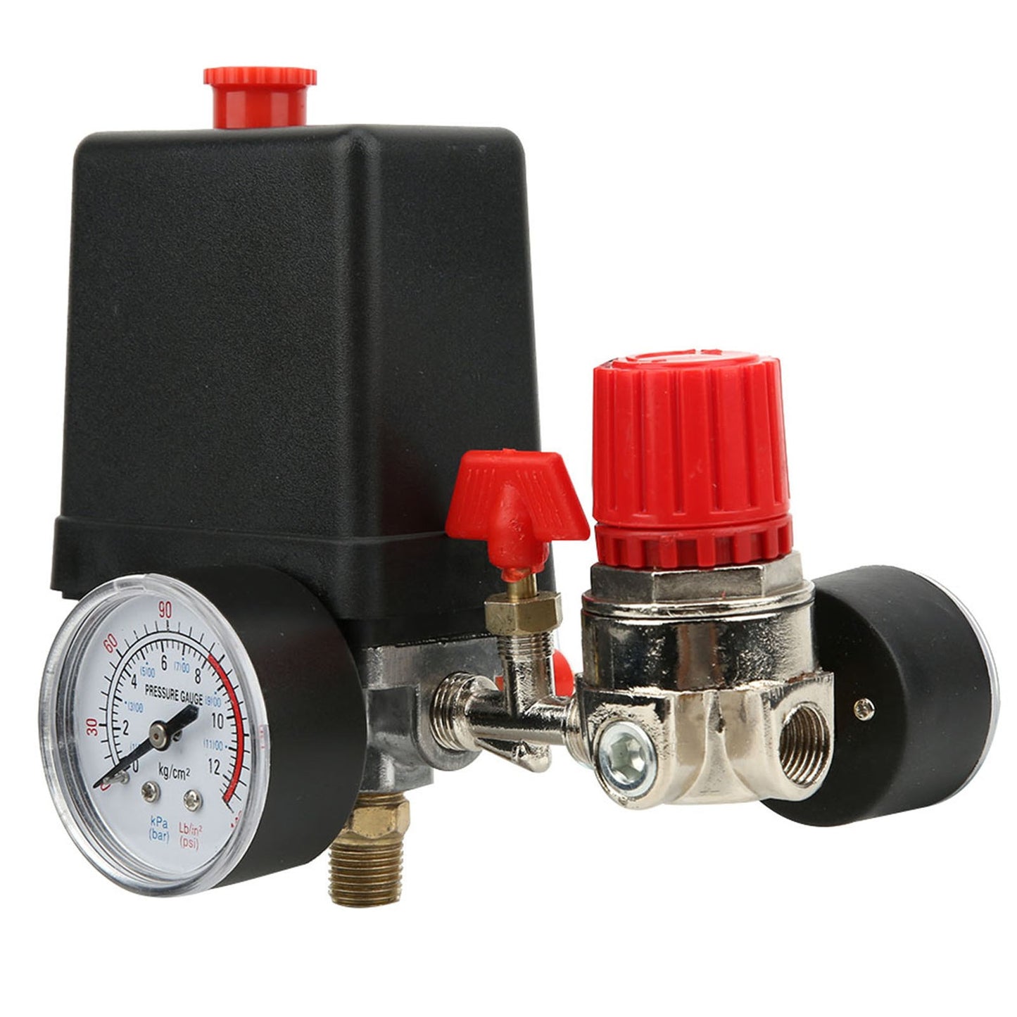 ya 14 Pressure Valve Switch 4-Holes Manifold Relief Regulator Gauges Air