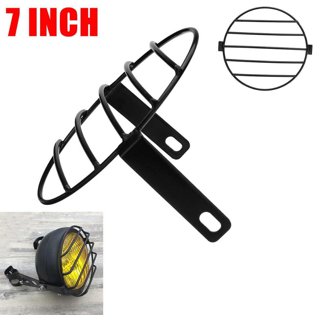 ya 4 6.22 7 Motorcycle Retro Vintage Headlight Metal Mesh Grill Protector Guard Cover