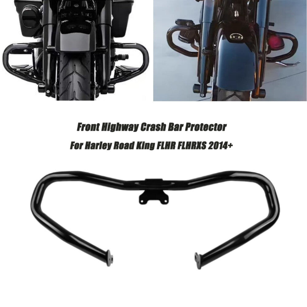 ya 27 7.20 Black Engine Guard Highway Crash Bar Fit for Harley Touring Street Electra Glide