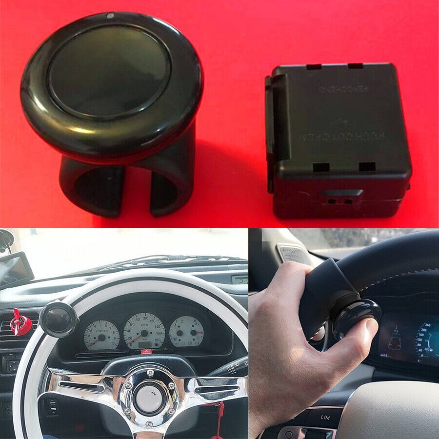 ya 8 5.27 Universal 12V Black Car Refit Steering Wheel Wirless Horn Button w/Receiver Box
