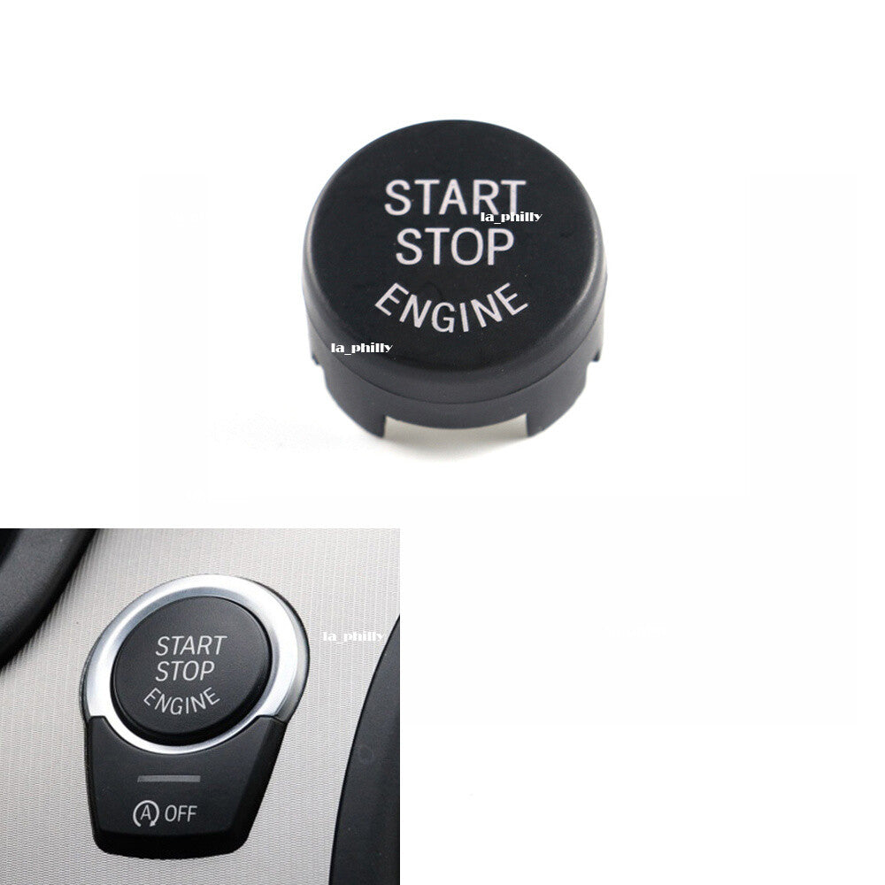 ya 13 Start Stop Engine Button Switch Cover for BMW 1 2 3 4 5 6 7 Series 2009-16-Black