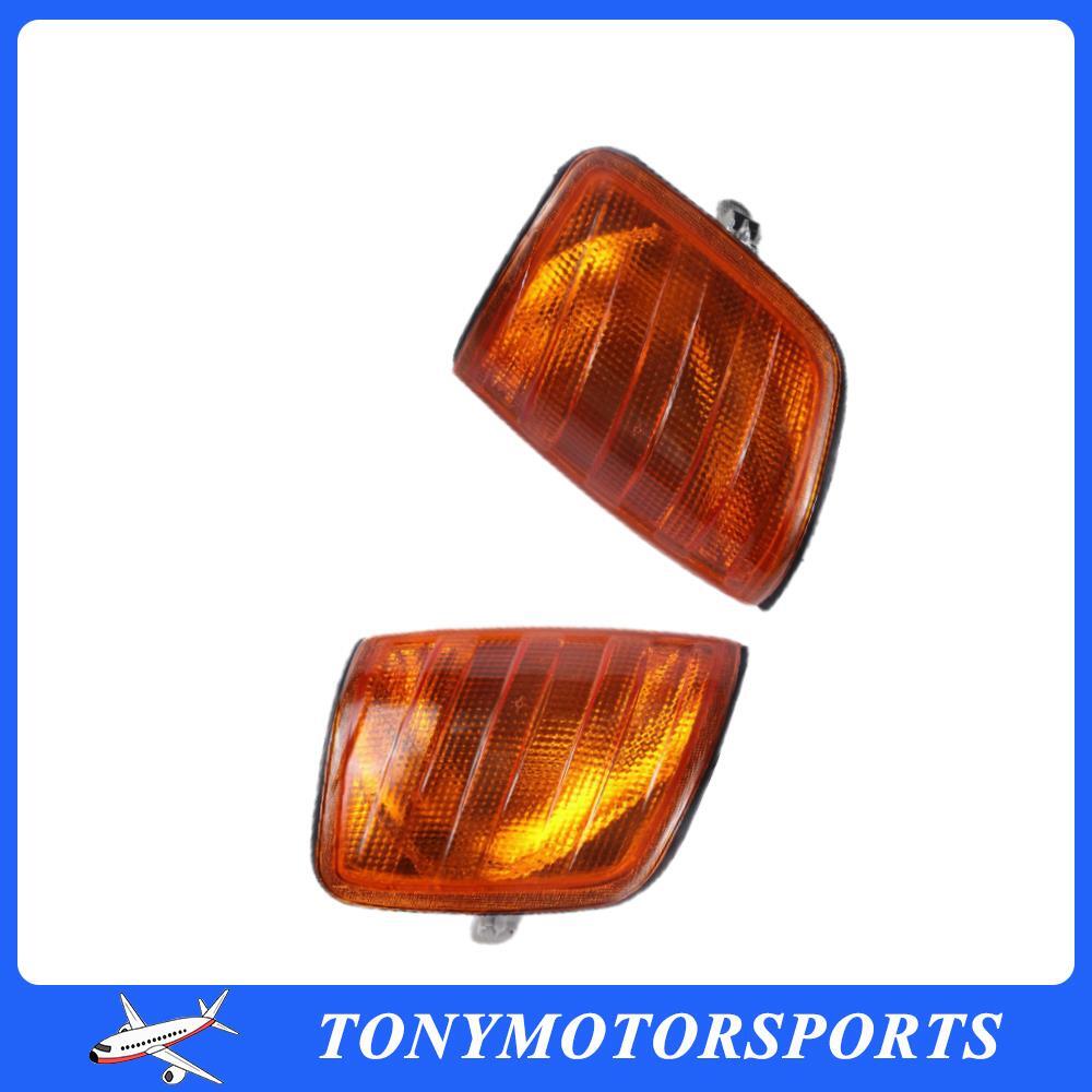 ya 3 6.25.3 Pair Left+Right Amber Lens Corner Lamp Turn Signal Light for Mercedes W124 E420