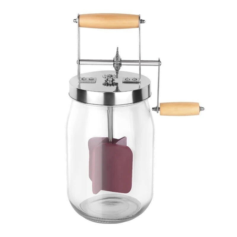 ya 26 7.28.2 1000ml Manual Butter Churn Wooden + Glass Butter Churn Manual Butter Machinea