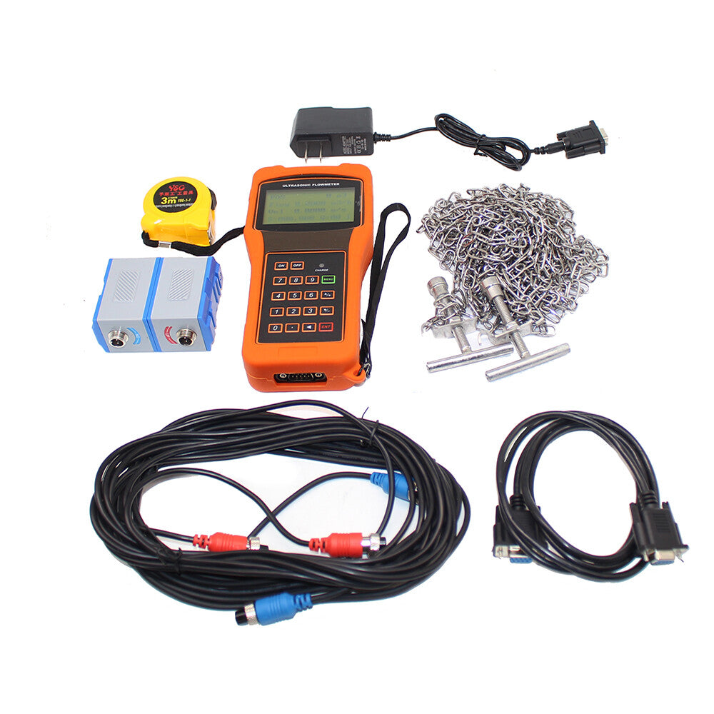 New Handheld Digital Ultrasonic Flowmeter Flow Meter + Standard sensor TUF-2000H