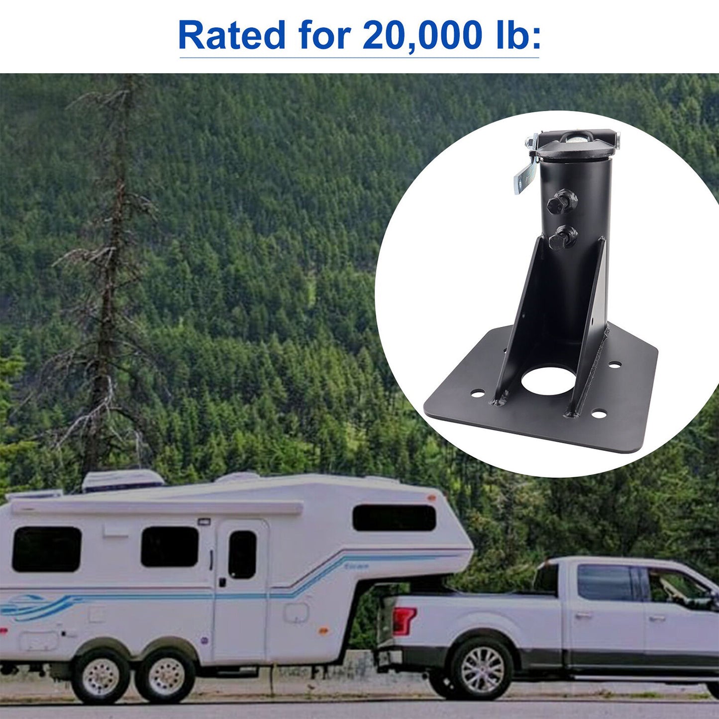 ya 5 8.7 12-17 inch adjustable fifth (5th) wheel for campervan/RV adapters to hang on gooseneck