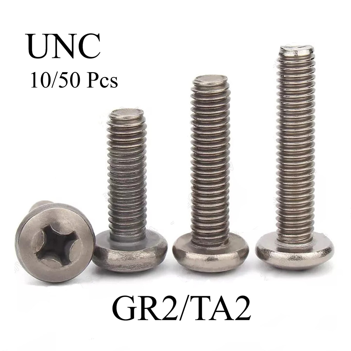 Titanium GR2 Phillips Cross Pan Head Machine Screws 0# 2# 4# 6# 8# 10# 1/4