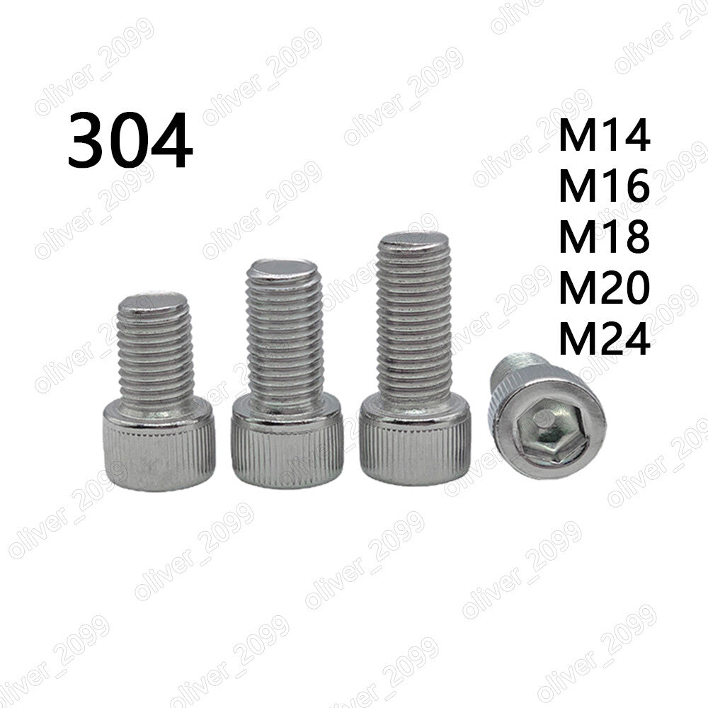 304 Stainless Steel DIN912 Hex Socket Bolts Cap Head Screws M14 M16 M18 M20 M24
