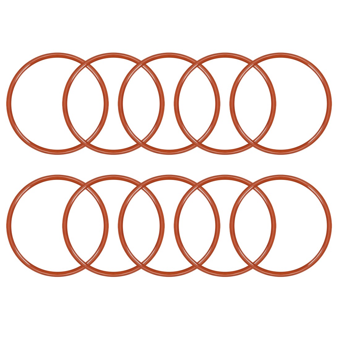 ya 1 7.2 Silicone O-Ring 44mmx39.2mmx2.4mm VMQ Seal Rings Sealing Gasket Red 10PCS