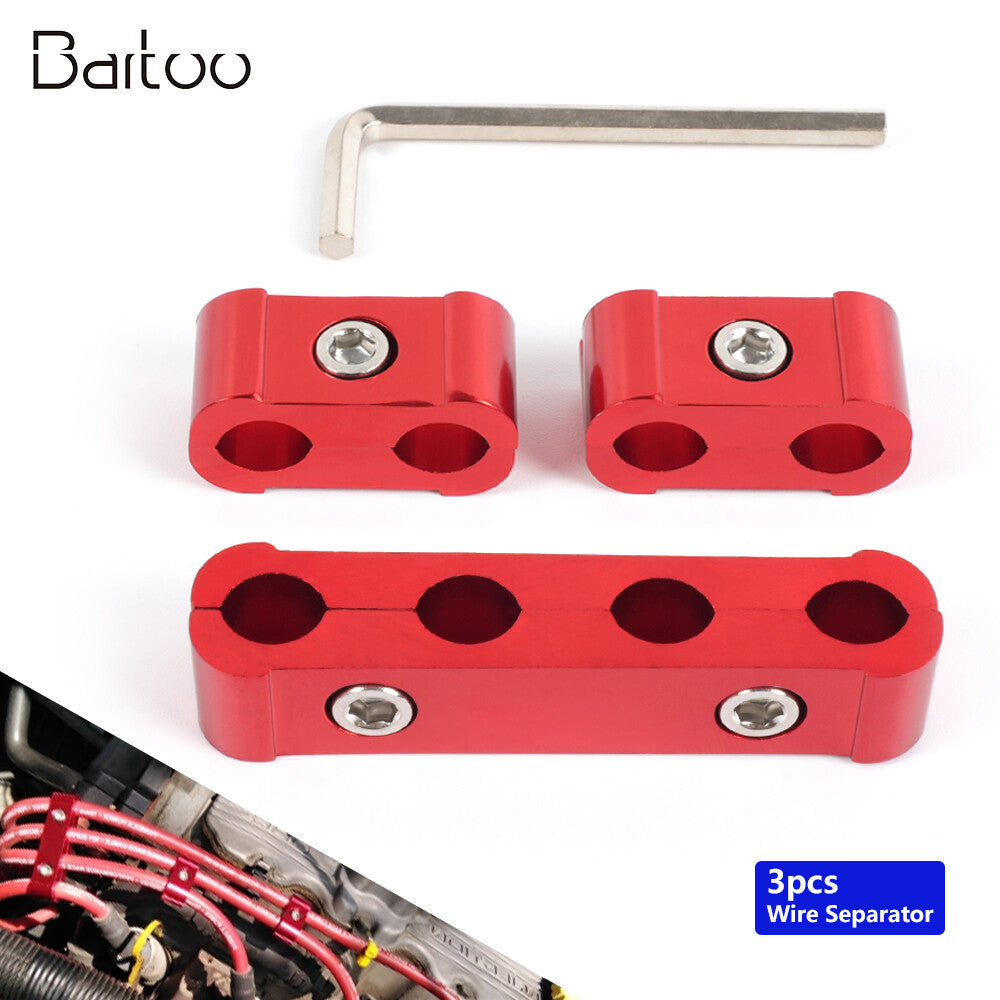 ya 6 6.13 Red Engine Spark Plug Wire Separator Divider Clamp Wire Separator Divider 3PCS