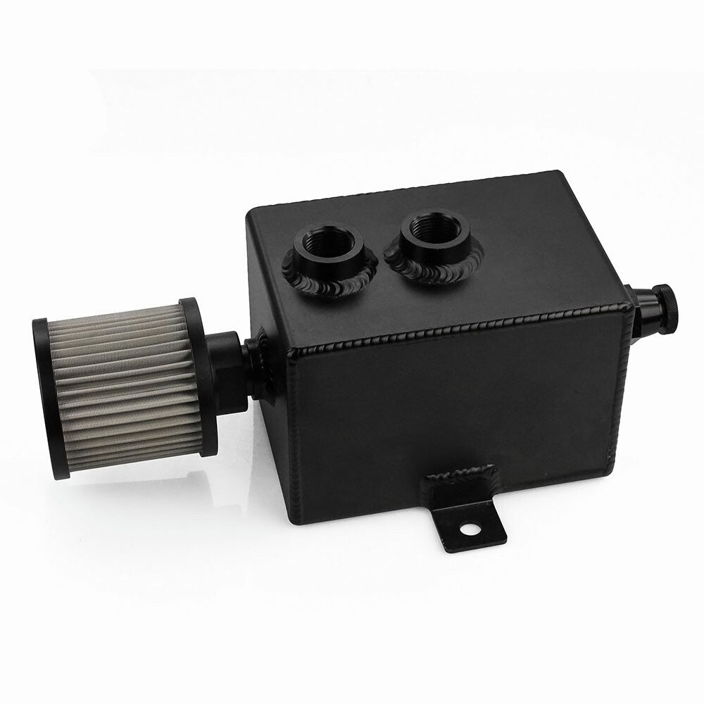 ya 27 6.21 Aluminum 2L Car Oil Catch Can Tank Fuel Tanks with Breather Filter Drain Tap