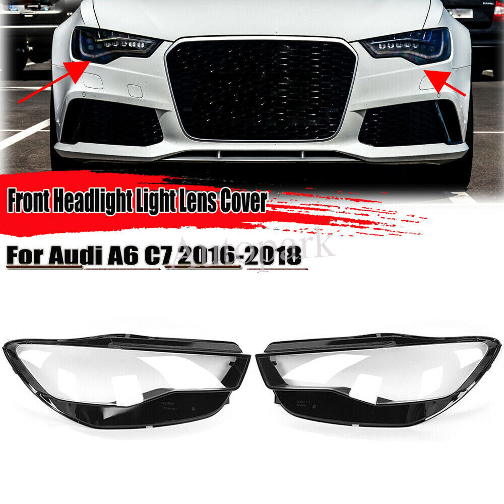 ya 13 5.27.2 Left&Right Headlight Headlamp Lens Cover Shell for Audi for A6 C7 2016 2017 2018