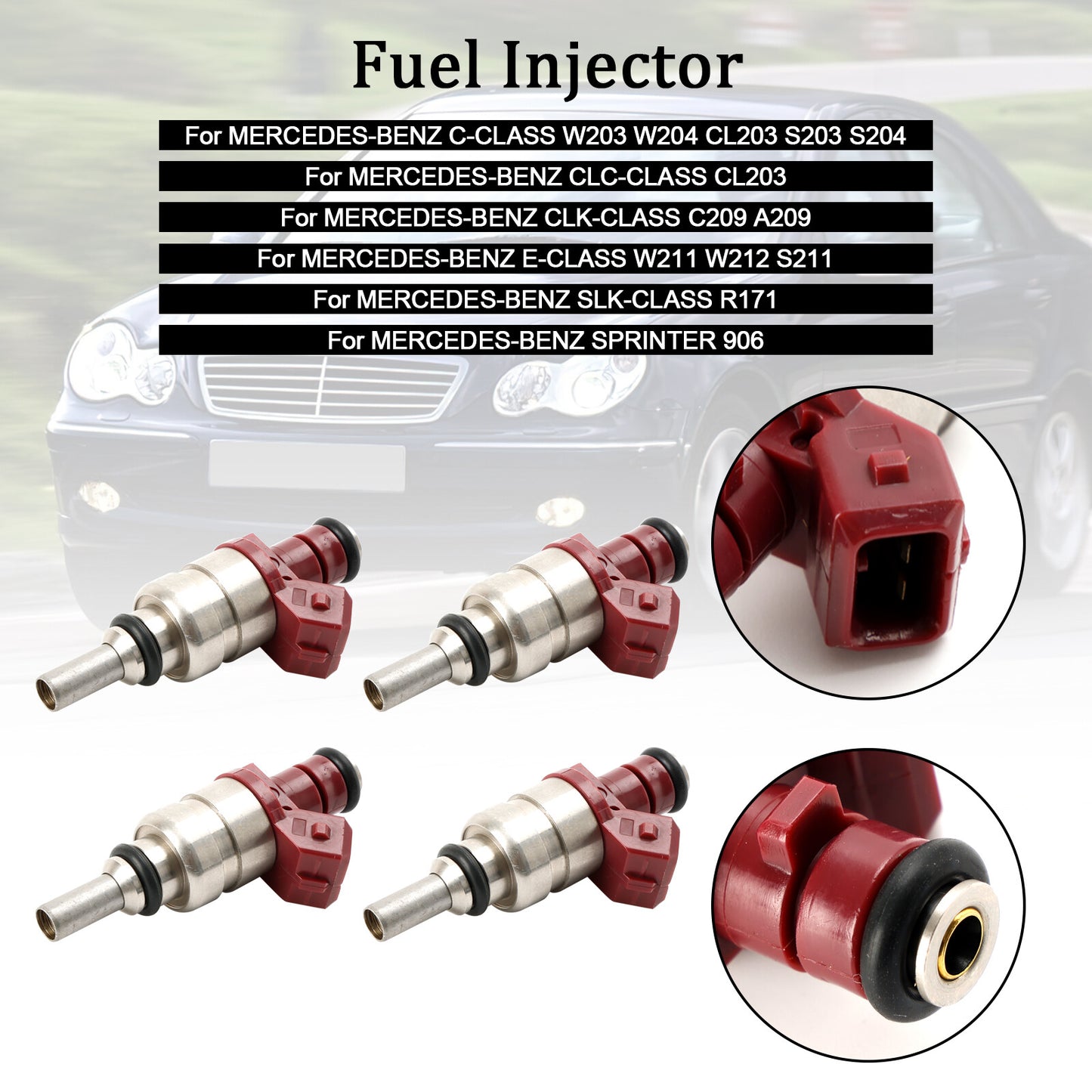 ya 1 8.5.2 4PCS Fuel Injector A2710780023 for Mercedes for Benz C-Class CLK-Class 1.8L