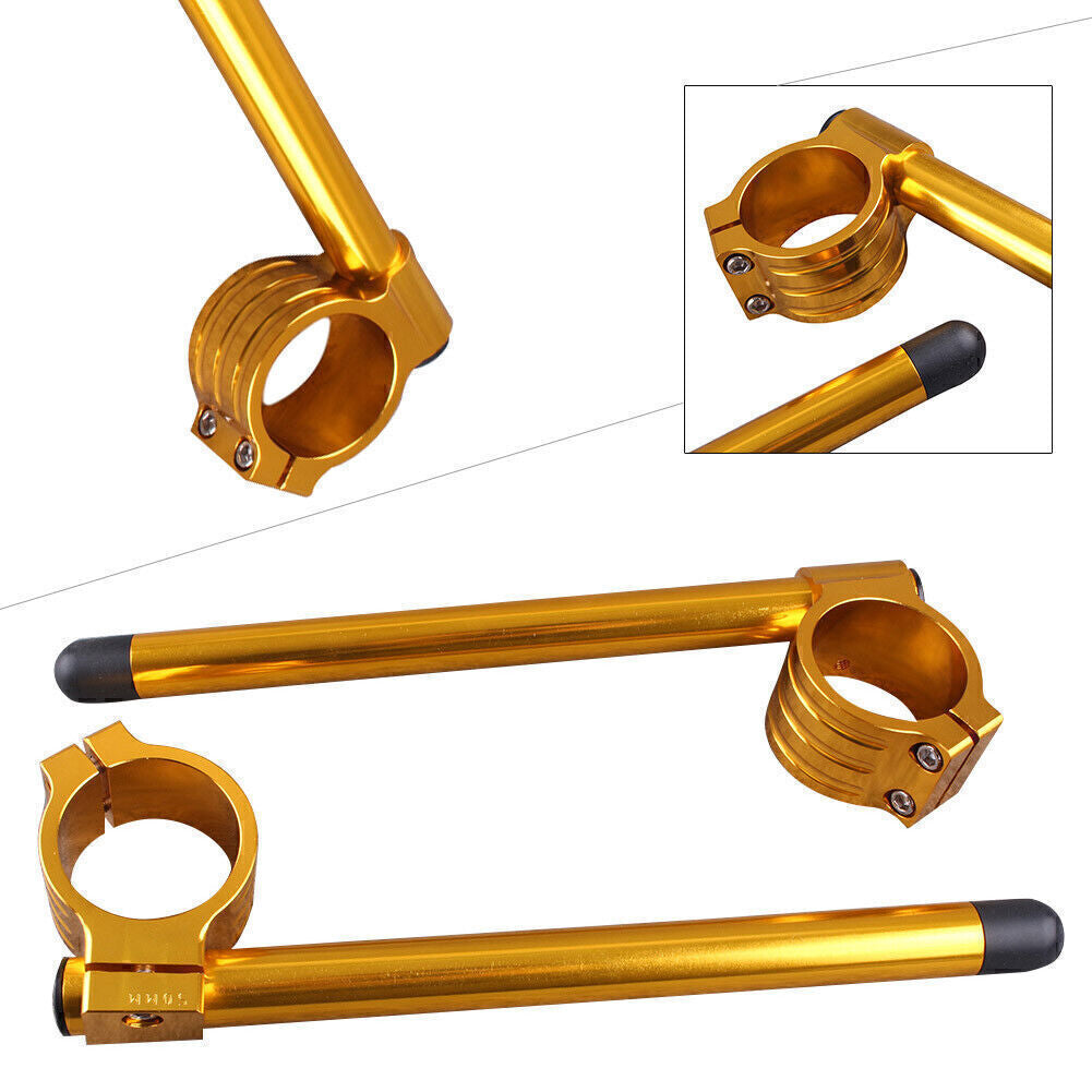 ya 2 6.26 50mm Clip On Ons Handle Bar Handlebars Fit for Suzuki GSXR 600/750 1000 TL1000R Gold