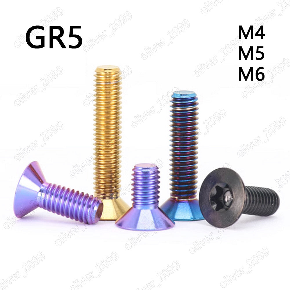 Titanium GR5 Torx Socket Countersunk Head Screws M4 M5 M6