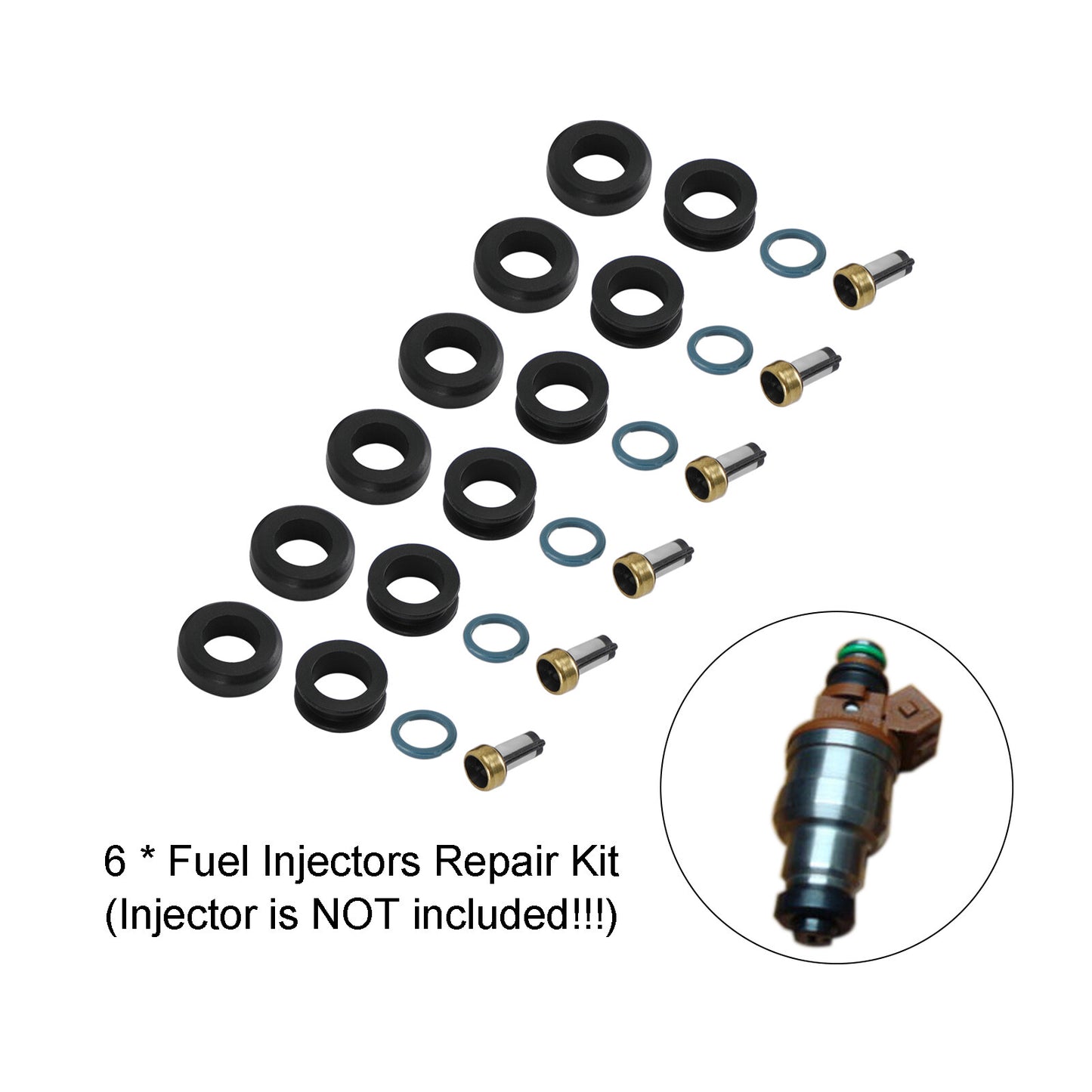 ya 1 8.5.3 6PCS Fuel Injectors Seal O-Ring Kit MD164888 for 3000GT INP-014