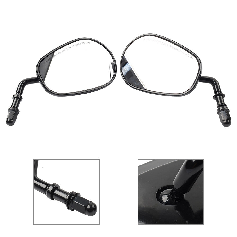 ya 4 6.21 Pair Black Rear View Side Mirror for Harley Sportster XL 1200 883 Softail