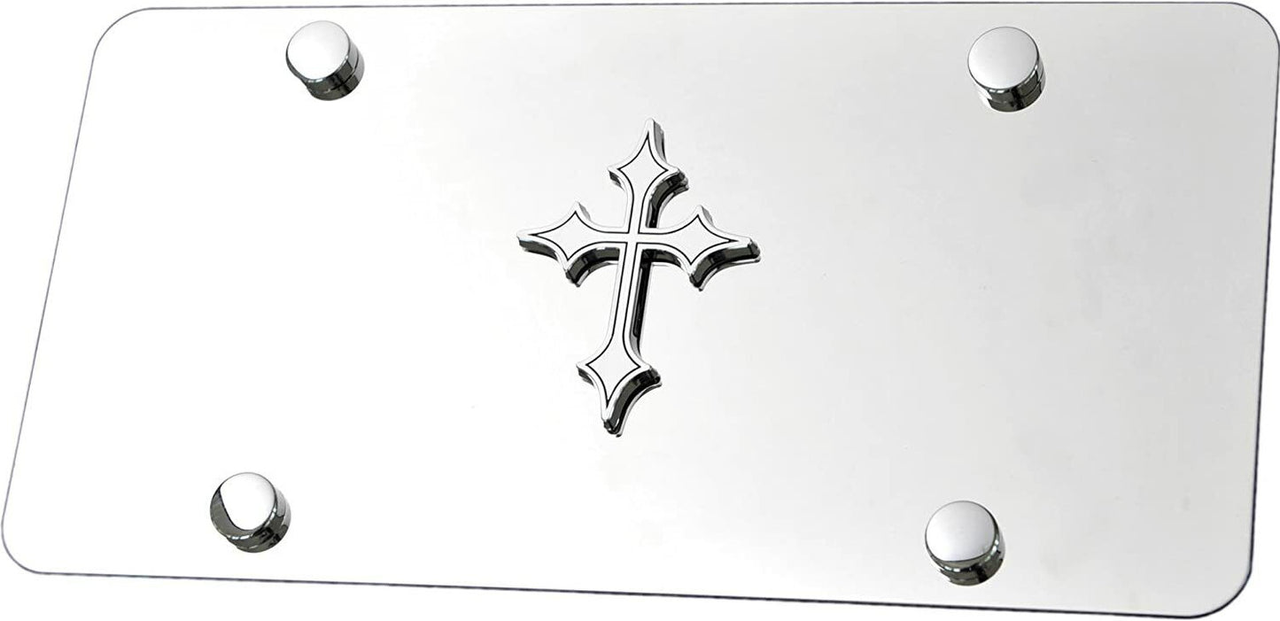 ya 1 8.5.1 2 Piece Car License Plate Frame Cover Hood Rear Boot Screw Cap Chrome for Cadillac