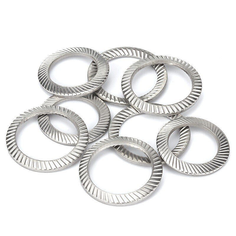 SERRATED LOCKING WASHERS CONCAVE ANTI VIBRATION SCHNORR TYPE A2 STAINLESS STEEL