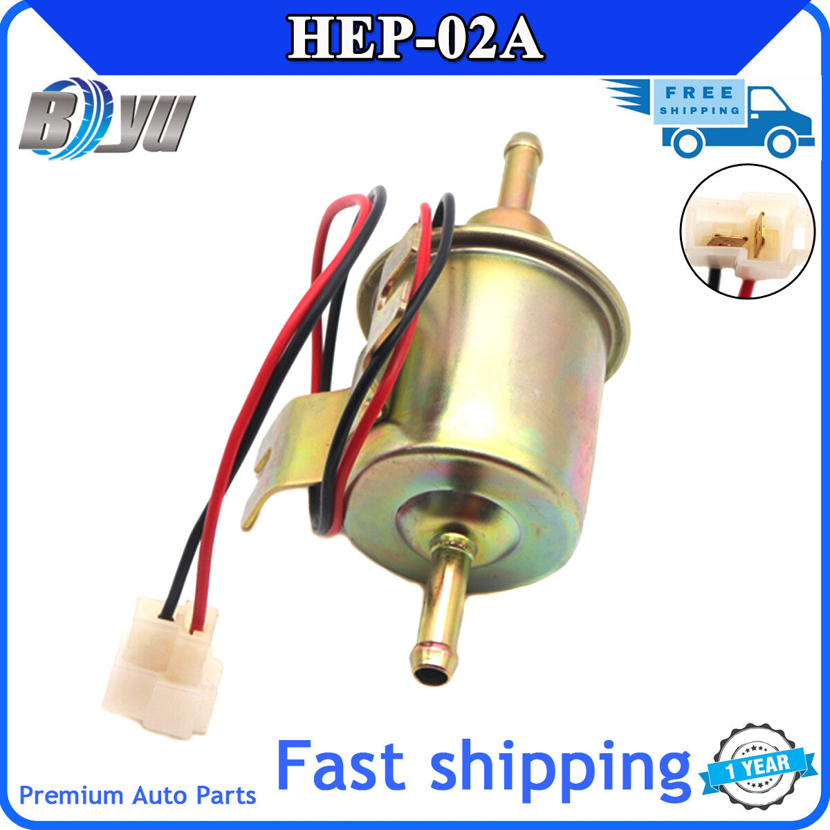 ya 27 7.2 Electric Transfer Low Pressure Gas Diesel Fuel Pump HEP-02A Inline Fuel Pump 12v