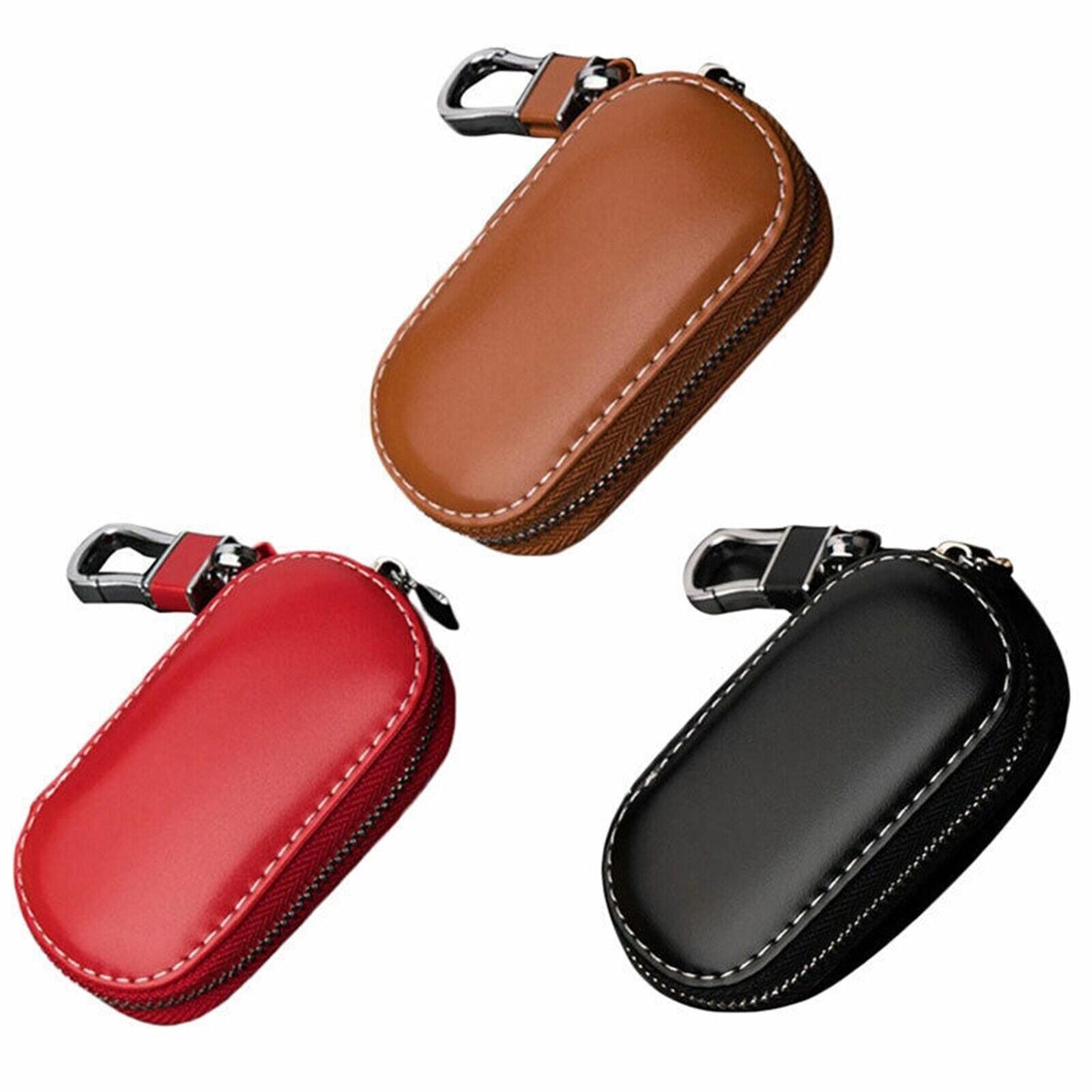 ya 10 5.28 Universal Leather Car Remote Key Chain Zipper Wallet Holder Bag Protector