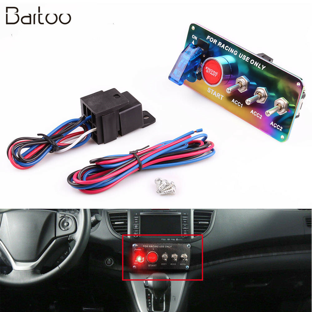 ya 13 Car Auto Switch Pane Racing Ignition Toggle Panel Engine Neo Start Push Button