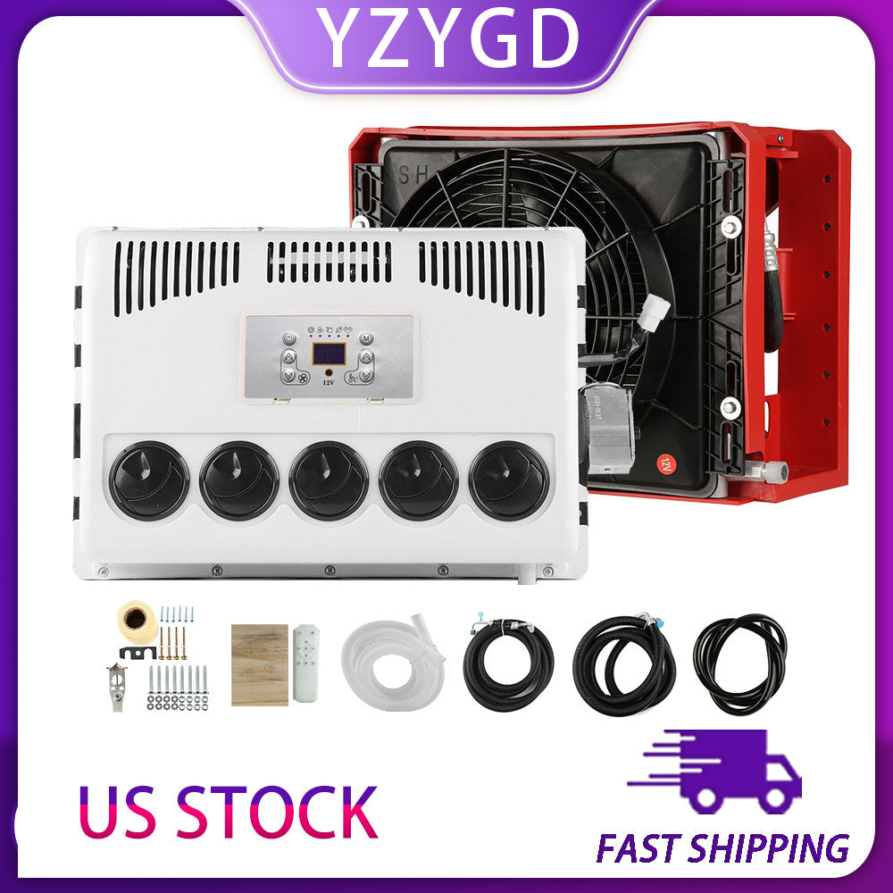 ya 1 7.7 12V Split A/C 10000BTU Cab RV Caravan Truck Air Conditioner For Semi Trucks Bus