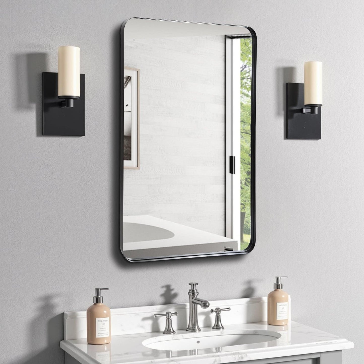 ya 28 For Bedroom Living Room Black 24x36 Rectangle Mirror Deep Frame Wall Mounted