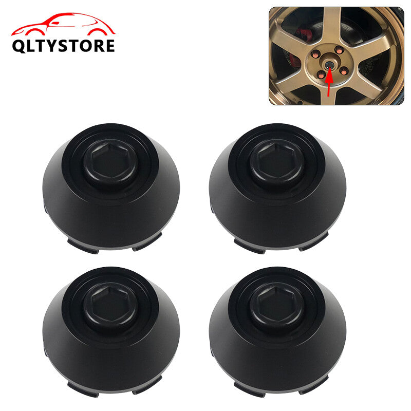 ya 1 7.4 4Pc 61mm Wheel Hub Center Cap Cover Hubcaps Rim Car Hubcap Black Racing B-Type