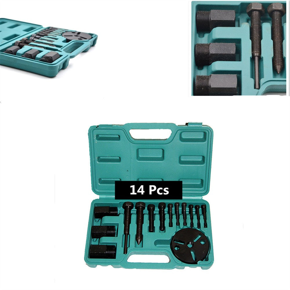 ya 5 8.7 14Pcs Car AC R134a R12 Compressor Clutch Sucker Puller Remover Repair Tools Kit