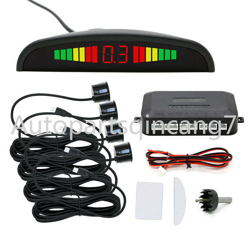 ya 4 6.21 4 parking sensors car reverse backup buzzer radar system kit sound alarm