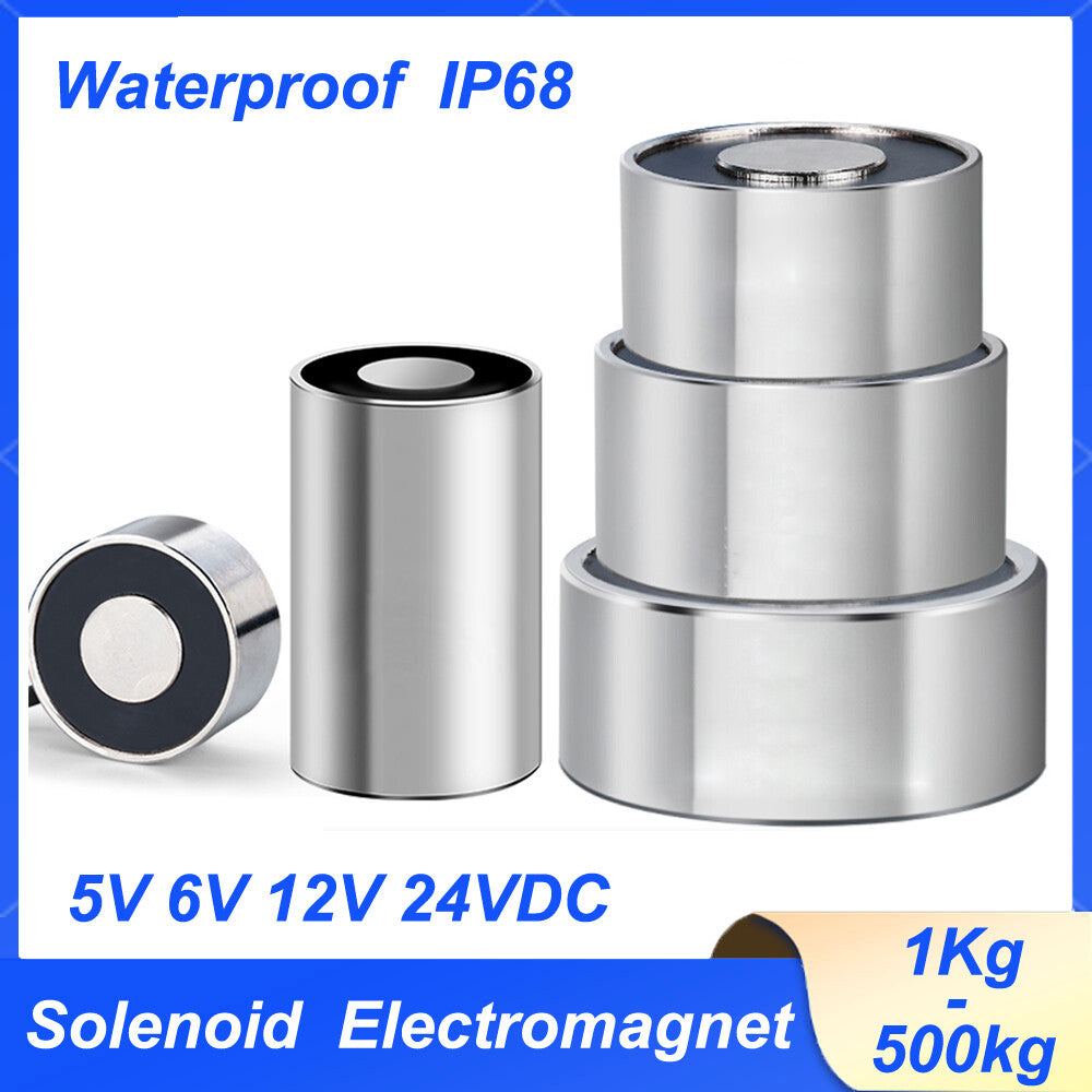 Electromagnet Lifting Holding Magnet 5V 6V 12V 24V DC Waterproof IP68 1Kg-500kg