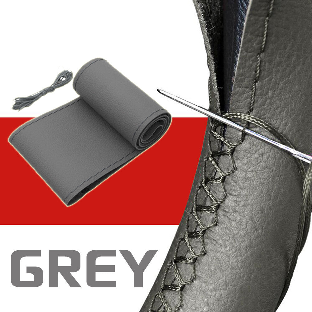 ya 1 7.3 Car Gray Hand Sew Steering Wheel Cover DIY Hand Sewing Leather Covers 15 ¡± NEW