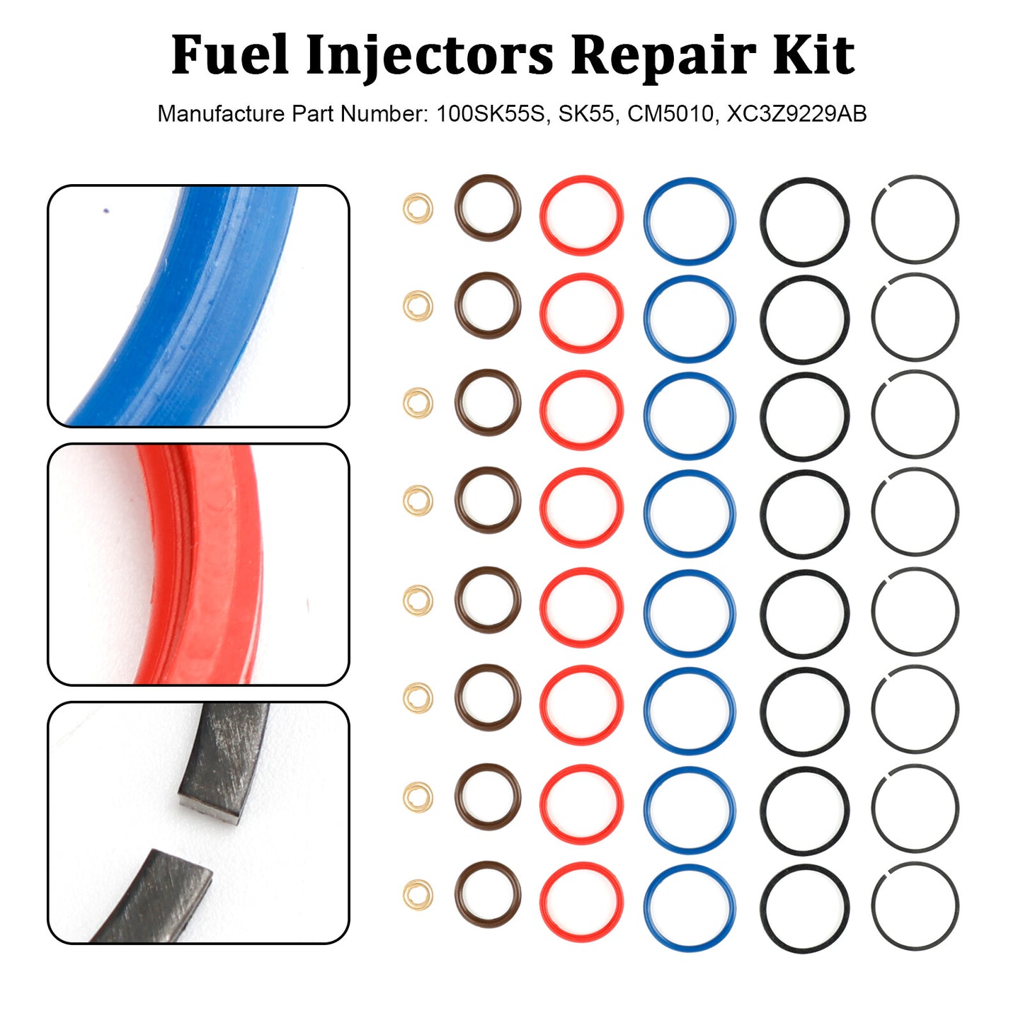 ya 1 8.5.4 8PCS Fuel Injector Repair Kit XC3Z9229AB for 7.3L Power Stroke CM5010