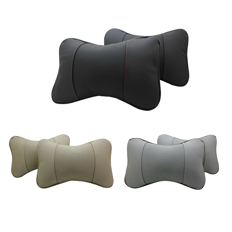 ya 12 5.22 2pcs Car for SEAT Neck Cushion Pillow Real Leather Universal Fitment Multiciolor