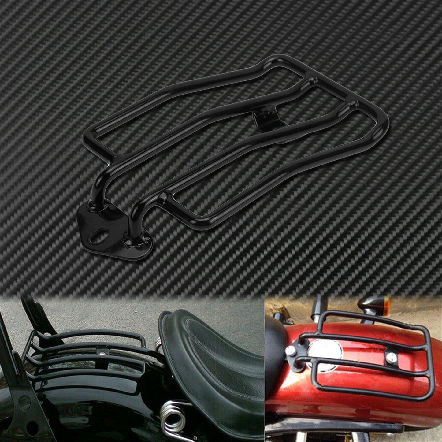 ya 12 5.21 Gloss Black Motorcycle Solo for SEAT Carrier Luggage Rack Fit For Sportster 2004-20
