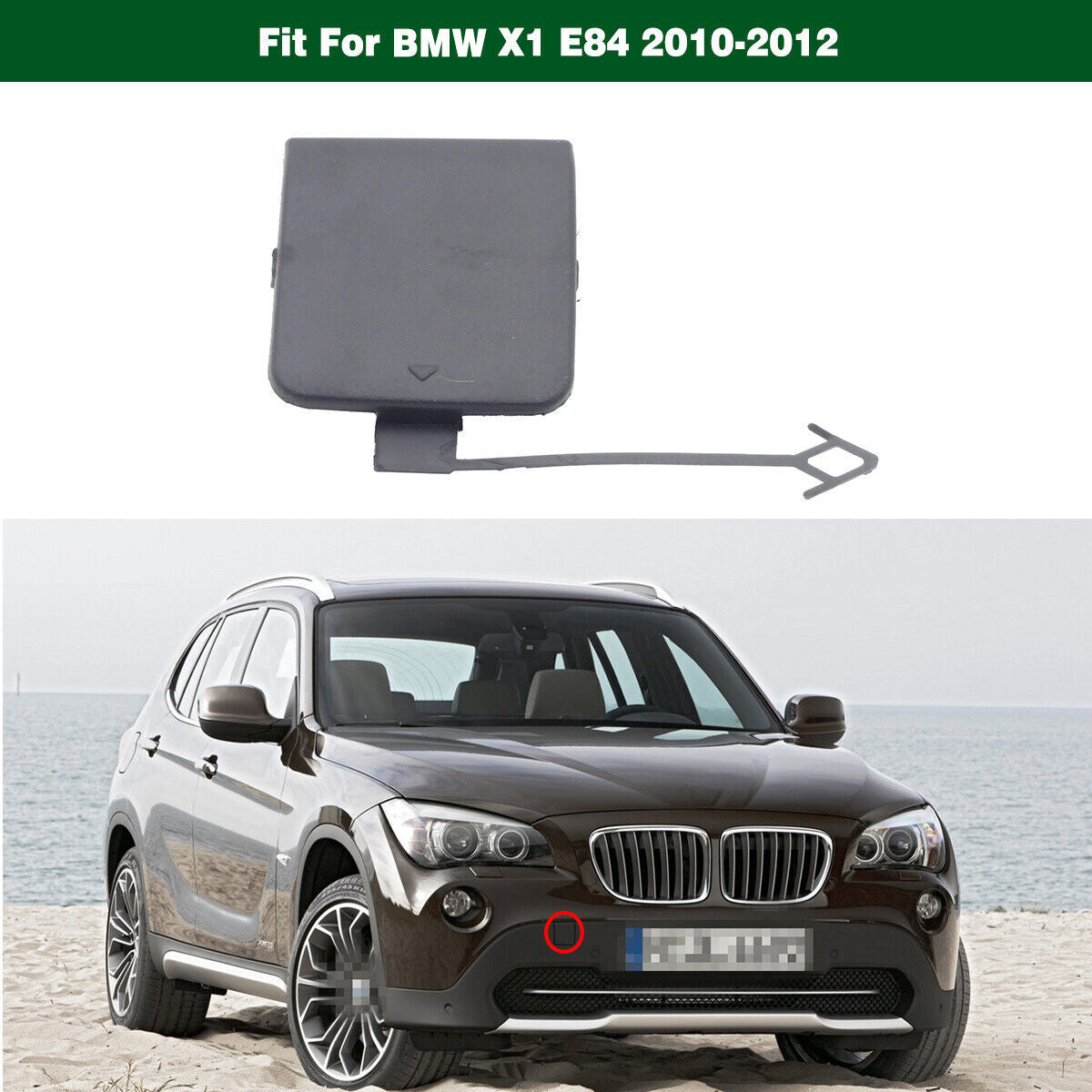 ya 2 6.26.2 Front Bumper Tow Hook Eye Cover Cap 51112990204 for BMW X1 Series E84 2010-2012