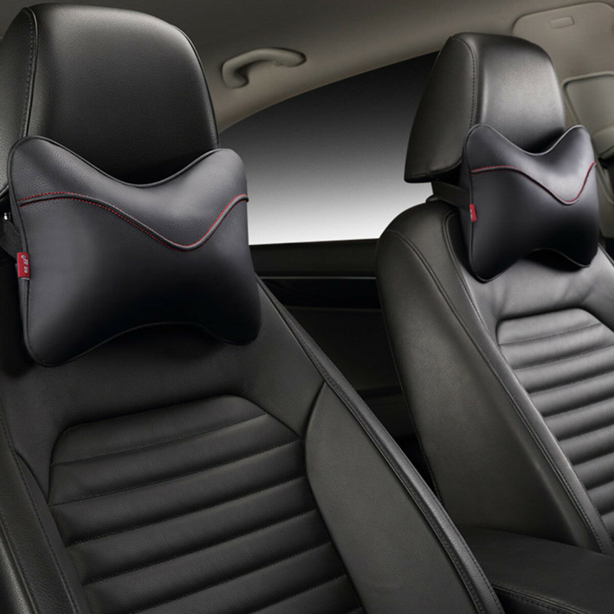 ya 12 5.22 Wear-resistant PU Car Headrest Safety Pillow for Seat Head Neck Rest Cushion 2Pcs