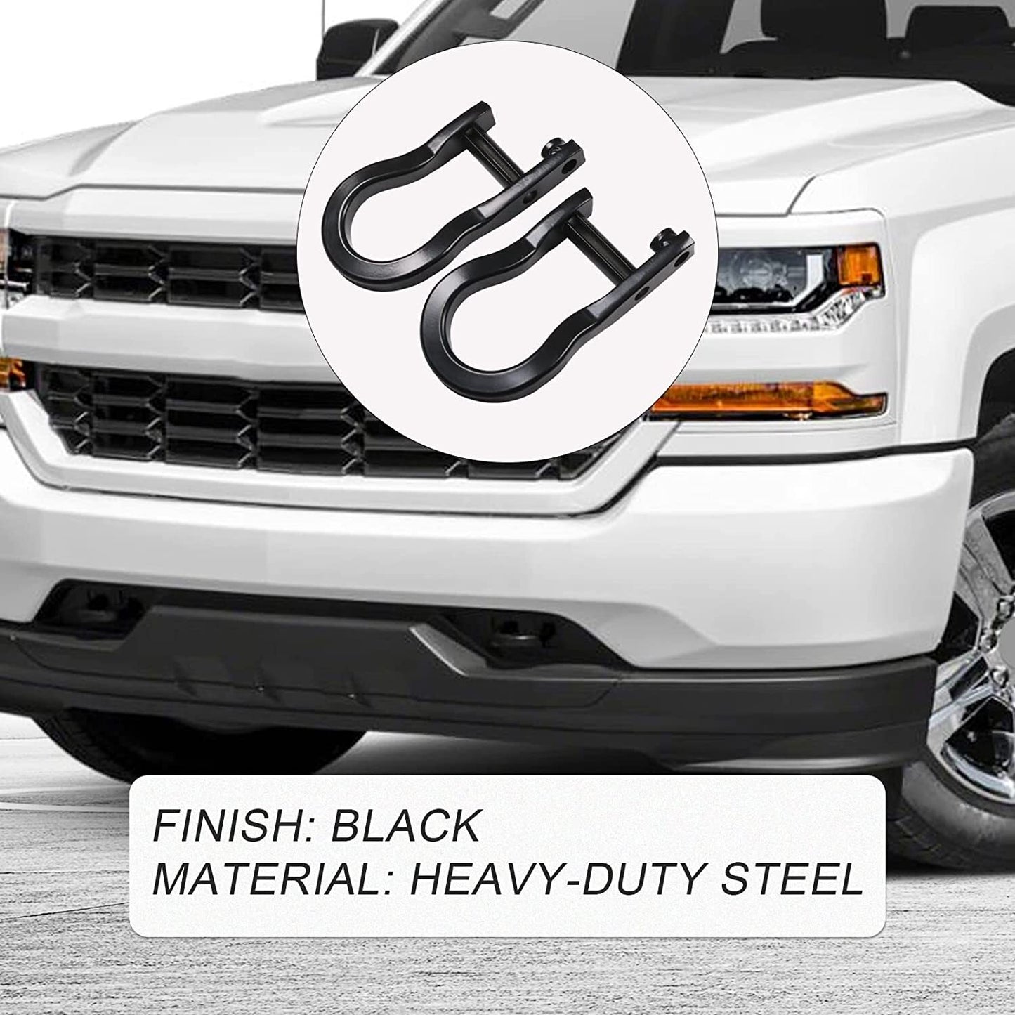 ya 5 8.7 1 pair black tow hooks 84072463 for 2007-2019 for Chevrolet for GMC for Silverado for Sierra 1500