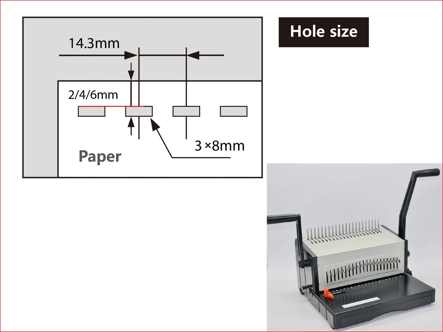 ya 26 Heavy Duty Electric Hole Punch Rubber Ring Comb 21 Hole -Clip Strip 10 Hole 220V
