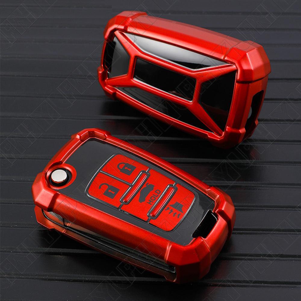 ya 10 5.28 Red Folding Flip Key Cover Fob Case for Chevrolet Camaro for Cruze Equinox 4 Buttons