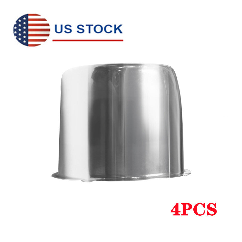 ya 1 7.4 4Pcs/Set Steel Short Chrome Center Caps For 4.25 Center Bore Trailer Wheel Rims