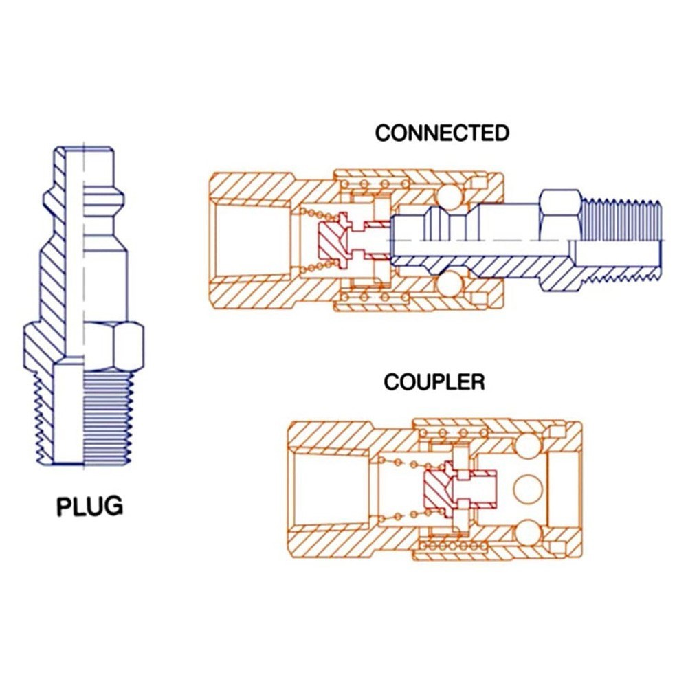ya 14 Quick Connect 18pcs For Air Tool Connectors Set with Tinned Iron Build