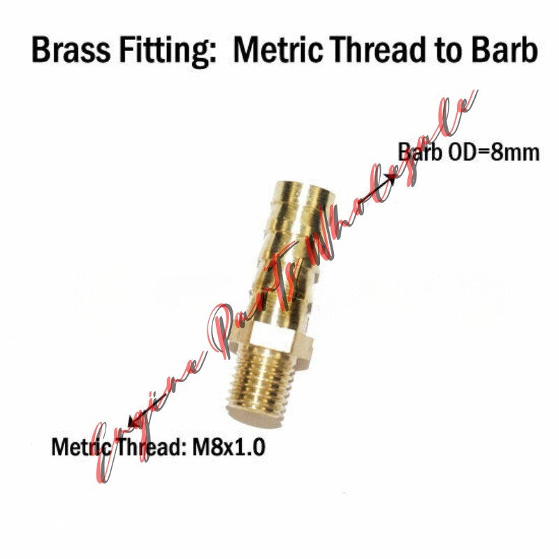 ya 16 Metric Male Thread M8 M8x1.0 to Barb 8mm 5/16 in Hose Fitting Adapter Connector