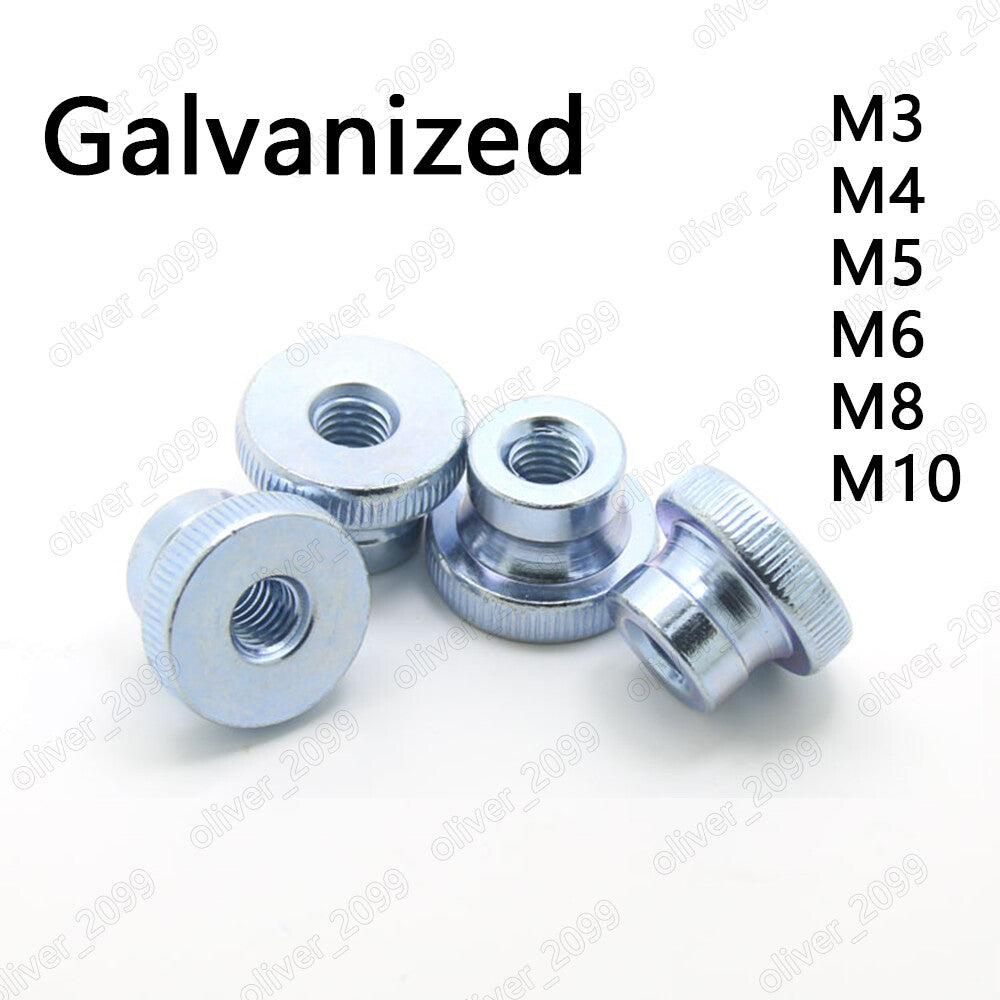 Galvanized Steel DIN466 Knurled Thumb Nuts With Collar M3 M4 M5 M6 M8 M10