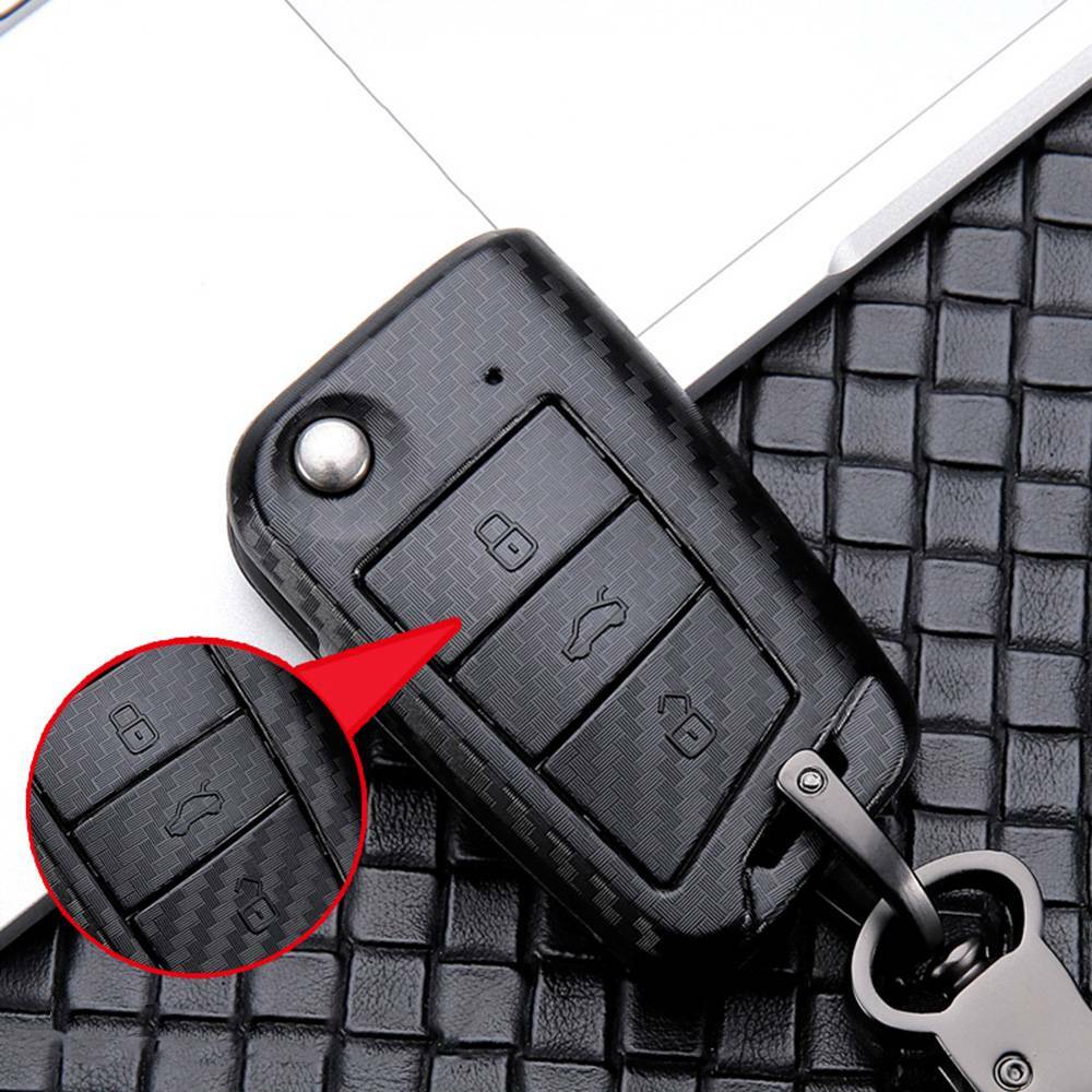 ya 5 8.7 Carbon Fiber Style Car Remote Key Shell Case for VW Polo for Golf 7 MK7 for Tiguan for Skoda
