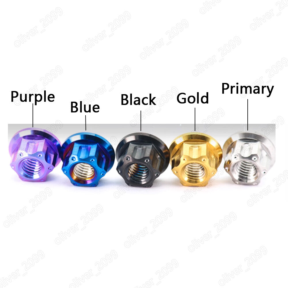 Titanium GR5 Fancy Hex Flange Nuts For Motorcycle Refitting M5 M6 M8 M10 M12