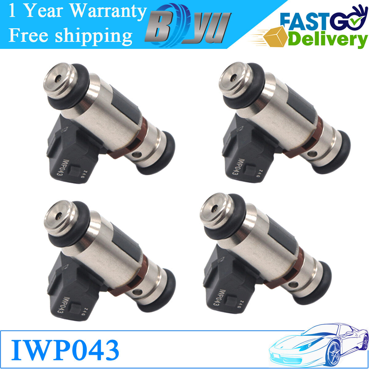 ya 3 6.23 Set of 4 Fuel Injectors for Harley-Davidson Touring Road King Dyna Electra Glide