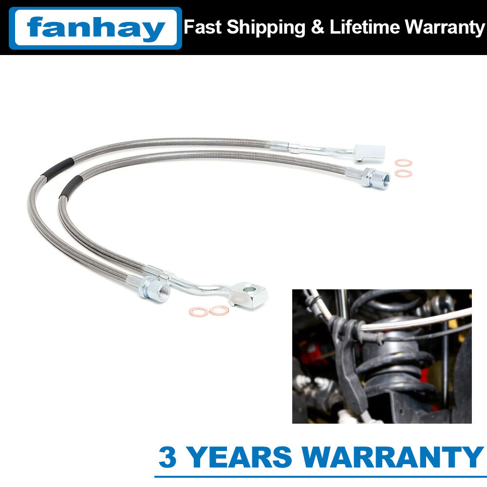 ya 10 5.28.3 2PCS Front Steel Extended Brake Lines 89370 for Chevy for Silverado 1500 2/3500 HD