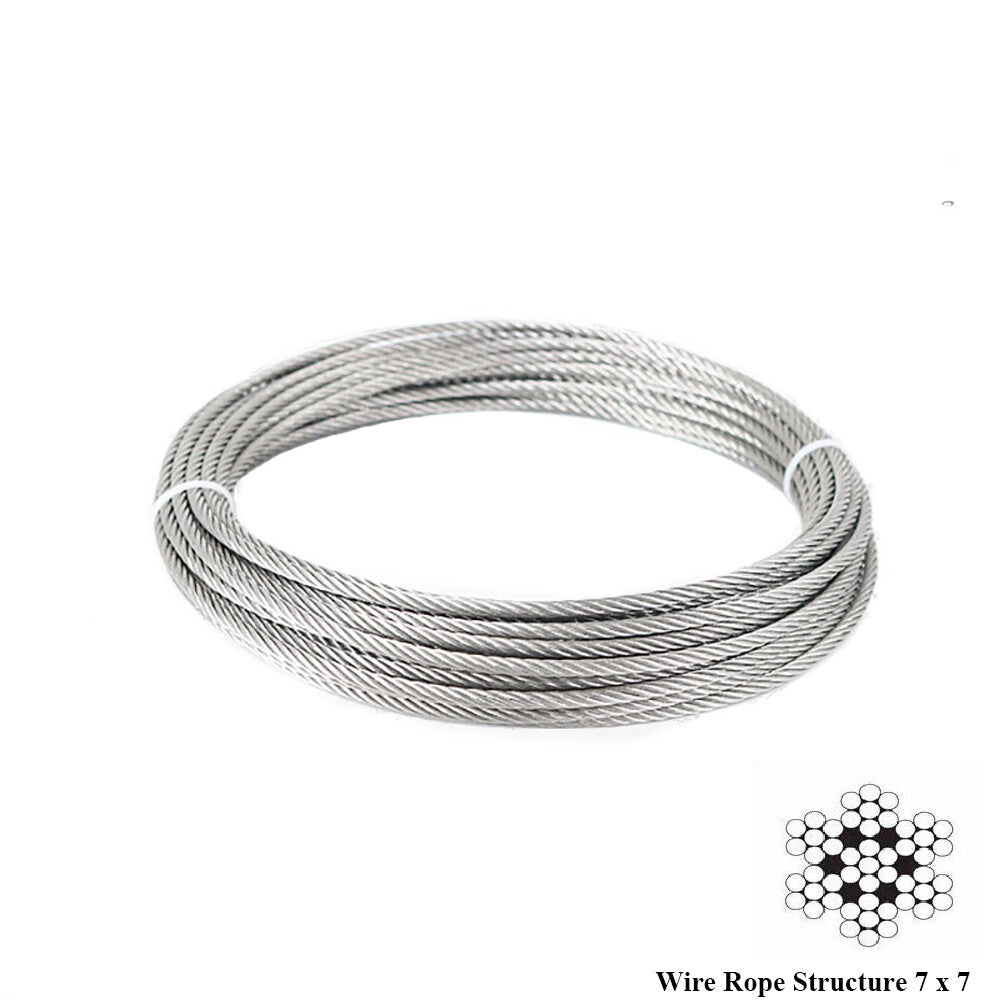 304 Stainless Steel Wire Rope 7 x 7 Railing Cable 0.5 0.8 1 1.2 1.5 1.8 2 3 4mm
