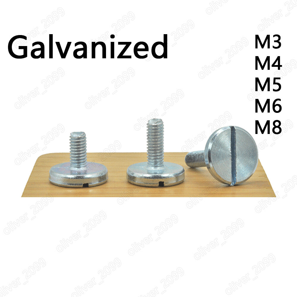 Galvanized Steel Slotted Round Large Flat Head Screws M3 M4 M5 M6 M8